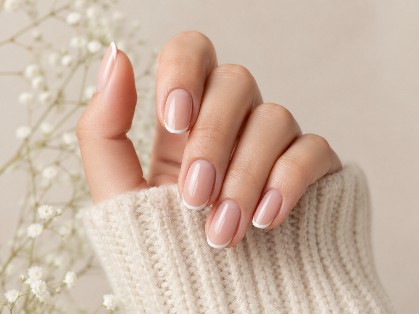 Step-by-step micro French tip nail design for short nails