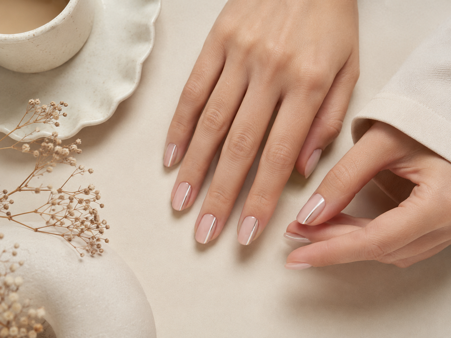 Minimal side-stripe nail art tutorial for beginners