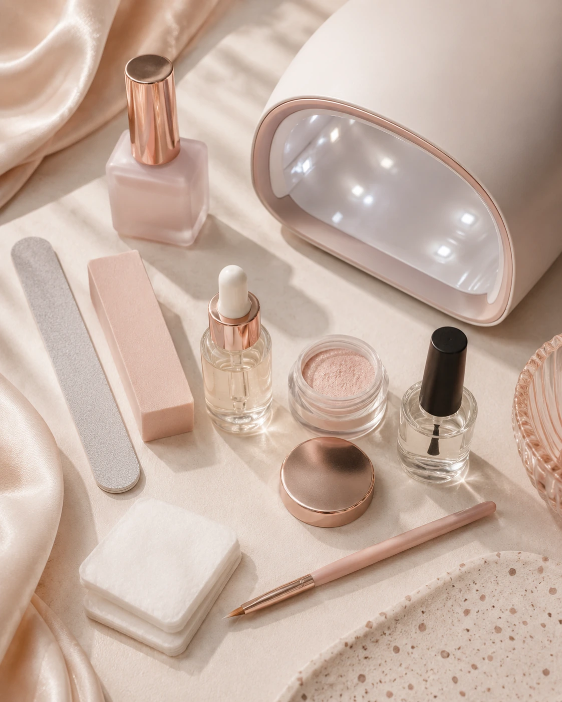 At-home summer nail kit with gel polish and manicure tools