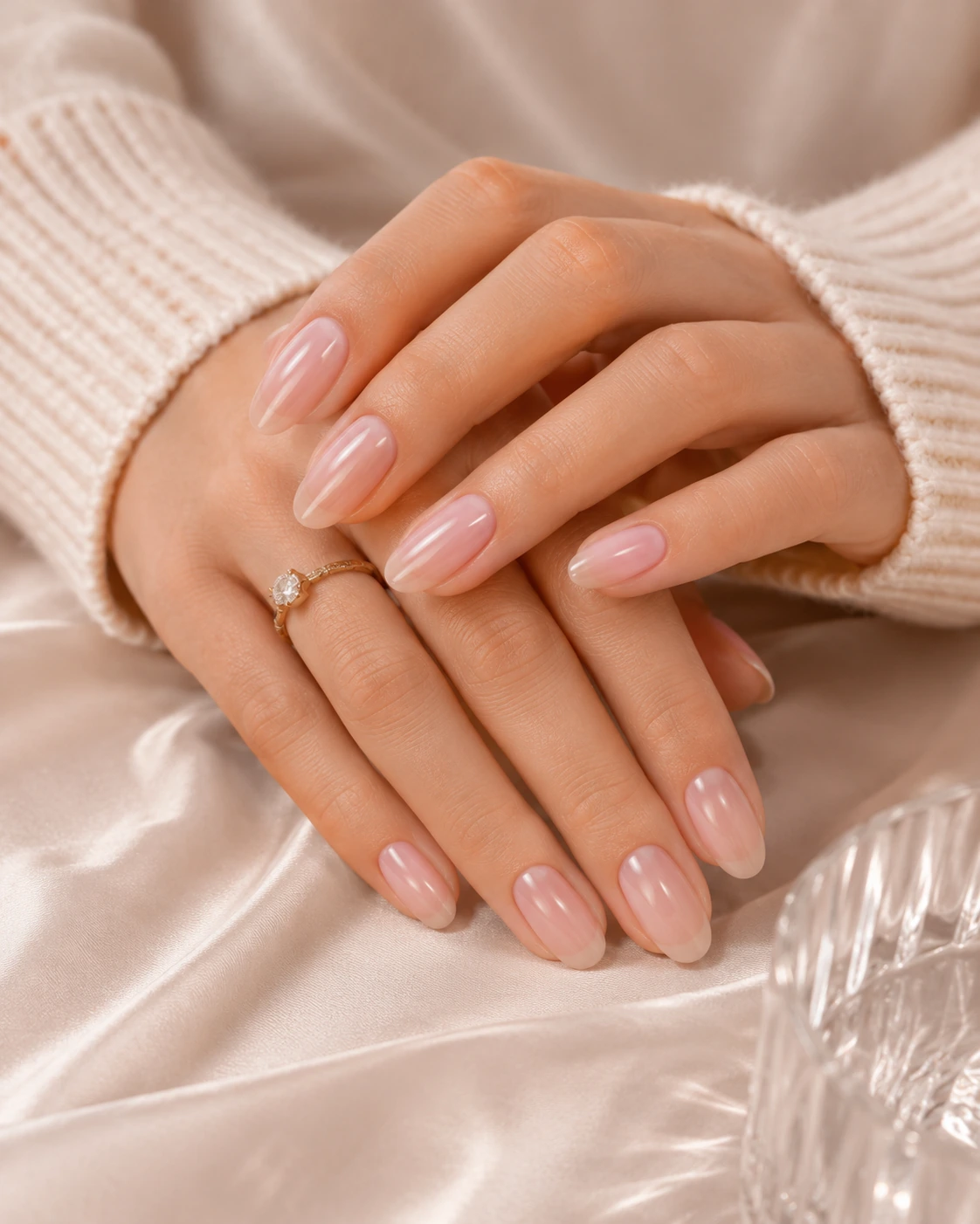 Short summer nails with soft polish